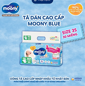 Tã dán cao cấp Moony 3S dành cho trẻ sơ sinh dưới 3 KG