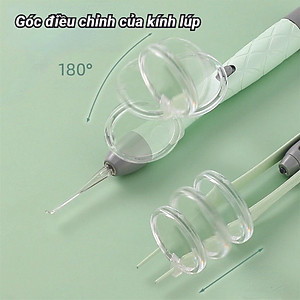 Bộ Dụng Cụ Lấy Ráy Tai Có Đèn Dạ Quang Cho Bé, Tặng kèm 4 đầu ngoáy tai, món vệ sinh tai mũi chuyên nghiệp ( LOẠI XỊN SẠC USB )