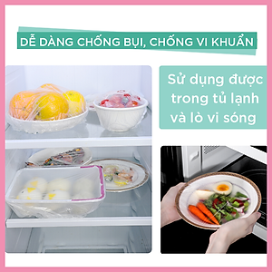 Màng Bọc Thực Phẩm PE Tái Sử Dụng Dạng Bo Chun MyJae, Màng Bọc Bảo Quản Thức Ăn (100 Cái/Gói)