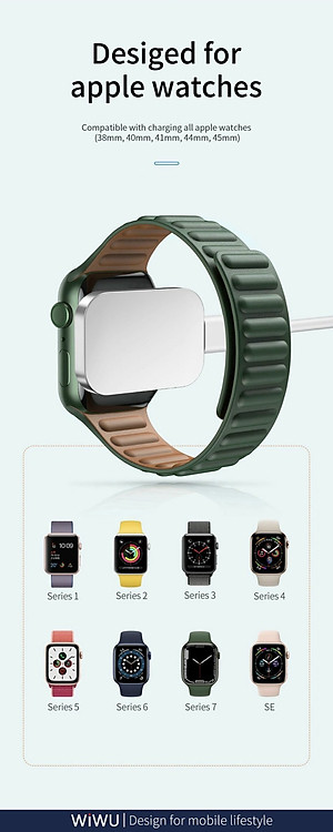 Sạc Không Dây Wiwu Wiwu Wireless Charge M16 Dành Cho Đồng Hồ Thông Minh Sạc Nhanh, Hấp Phụ Từ Tính Mạnh - Hàng Chính Hãng