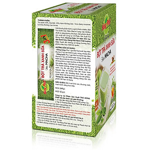 Bột Trà Xanh Sữa Hiệu Macha 20 Gói/Hộp - Thương hiệu Hùng Phát: Thành Phần Tự Nhiên - Không Hương Liệu - Không Phẩm Màu - Không Chất Bảo Quản