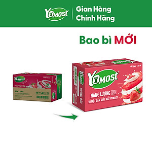 Thùng 48 Hộp Sữa Chua Lên Men Tự Nhiên Yomost Vị Dâu (170ml/Hộp)
