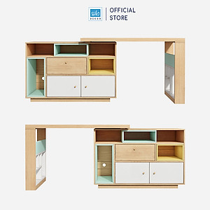 Bàn Làm Việc Sáng Tạo Kèm Tủ Sách Phong Cách Bắc Âu Thương Hiệu SIB Decor (Không Gồm Ghế) BLV07