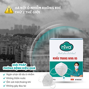 Khẩu Trang Niva 95 Hộp 10 Chiếc Ngăn Giọt Bắn, Lọc Vi Khuẩn, Không Gây Kích Ứng Da, Hàng Chính Hãng Cao Cấp