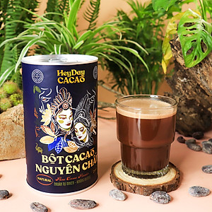Bột Cacao Nguyên Chất 100% - Dòng Natural Không Kiềm Hóa - Lon 200g -  Bộ sản phẩm cacao "Thật" Heydaycacao