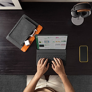Túi Chống Sốc TOMTOC (USA) Felt Và PU Leather Cho iPad 9.7"-11"/iPad Pro 12.9" - Hàng Chính Hãng