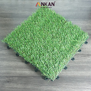 Vỉ Cỏ Nhân Tạo Thương Hiệu ANKAN, Kết Hợp Với Vỉ Gỗ Lót Sàn Để Lót Ban Công, Sân Vườn, Phòng Tập Gym, Khu Resort, Cỏ Nhân Tạo Loại Tốt, An Toàn Cho Trẻ Nhỏ, Hàng Xuất Khẩu