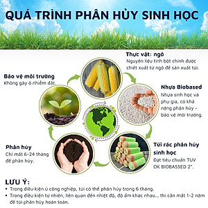 Túi rác, túi đựng rác tự hủy sinh học DandiHome có dây rút, túi rác không gây hại cho môi trường