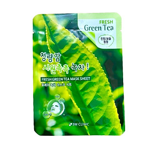 Mặt Nạ Trà Xanh Dưỡng Da 3w Clinic Fresh Greentea Mask Sheet 100% Cotton (23ml)