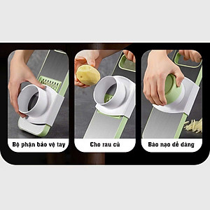 Bộ Nạo Rau Củ Quả 5 Lưỡi Dao Inox 304 Không Gỉ - Dụng Cụ Bào Rau Củ Đa Năng Cao Cấp Tiện Dụng - HÀNG CHÍNH HÃNG MINIIN