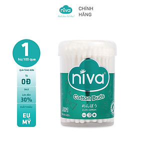 Combo 10 Tăm Bông NIVA Dành Cho Người  Lớn Hũ 100 Que Nhựa Ah1