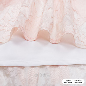 Đầm xòe công chúa bé gái dự tiệc Bigfox Miss Meow size đại mùa hè tay phồng vải tơ organza cỡ trẻ em 3-11 tuổi 30kg 35kg