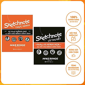 Combo Trọn Bộ Sketchnote - Ghi chép bằng hình ảnh ( Sketchnote Lý Thuyết + Sketchnote Thực hành ) tặng kèm bookmark Sáng Tạo