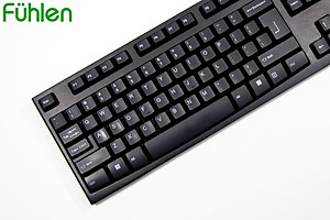 Bàn phím không dây Gaming/ Văn phòng Fuhlen L411w- Tuổi thọ 20 triệu lần nhấn, BH 2 năm,Tặng kèm pin- Hàng chính hãng