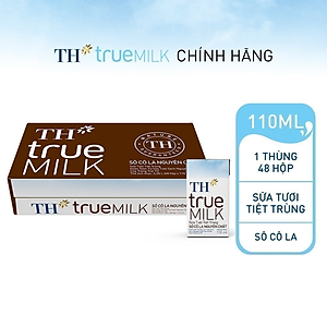 Thùng 48 hộp sữa tươi tiệt trùng TH True Milk  sôcôla nguyên chất 110ml