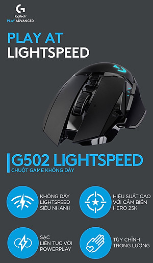 Chuột game không dây Lightspeed Logitech G502 - Hàng chính hãng