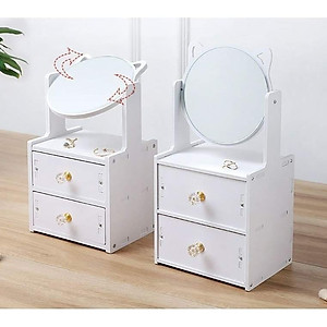 Kệ Mỹ Phẩm Gương Tai Mèo 2 Tầng Để Bàn
