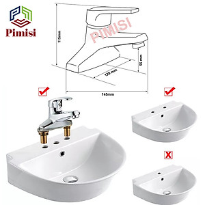 Vòi nước nóng lạnh lavabo Pimisi 100V bằng đồng cho nhà tắm | Hàng chính hãng