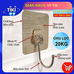 Combo Móc Dán Tường Móc Inox Siêu Dính Chắc Chịu Lực Treo Đỡ Đồ Dùng Tranh Ảnh - Miếng Dán Gắn Tường Đa Năng Trong Suốt Chịu Lực 10Kg