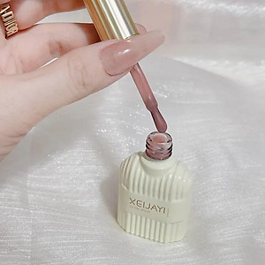Sơn Gel Màu Thạch Hồng Nude XEIJAYI Số 17 Đậm Mướt Lót Base Làm Nail Siêu Đẹp, Lên Móng Chuẩn Màu Có Chiều Sâu Tôn Da Cần Dùng Đèn Hơ