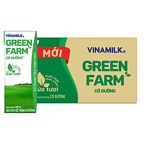 Thùng 48 hộp Sữa Tươi Tiệt Trùng Vinamilk Green Farm có đường 180ml