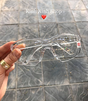 Kính Trong suốt dáng ôm chống nắng uv400, chống gió bụi, giọt bắn bảo vệ mắt tối đa