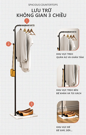 Giá treo quần áo IGA khung thép chống ghỉ phủ sơn tĩnh điện phong cách hiện đại - GM91