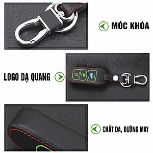 Cho xe Mazda, bao da chìa khóa 3 nút dạ quang kiêm móc khóa chất liệu da, Inox MIHOCO Mazda 3N/ Hành chính hãng