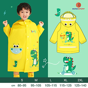 Áo mưa trẻ EM CHO BÉ TRAI BÉ GÁI CÓ CHIỀU CAO TỪ 80CM-140CM , CHẤT LIỆU eva MỀM MẠI AN TOÀN , CHỐNG THẤM , SIÊU BỀN - BORO SPORT