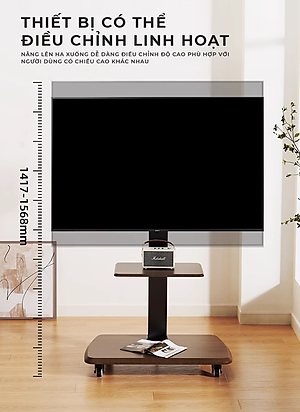 Giá treo tivi di động khung thép không gỉ phù hợp nhiều loại tivi có kệ để đồ thương hiệu IGA - GM173