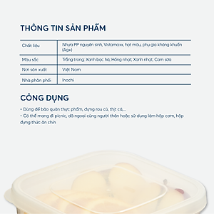 Bộ 3 hộp thực phẩm vuông Hokkaido 500-1000-2000ml ( Tặng kèm Sticker) - INOCHI - chất lượng tiêu chuẩn Nhật Bản