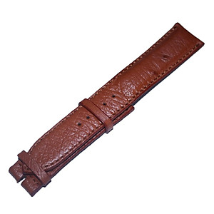Dây đồng hồ Huy Hoàng da đà điểu da bụng size 16, 18, 20 màu nâu đỏ HT8438