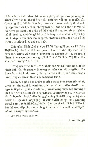 Giáo Trình Kinh Tế Vi Mô - TS. Vũ Trọng Phong & TS. Trần Thị Hòa - (bìa mềm)