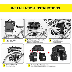 Túi sau Xe đạp 3 trong 1 đa chức năng Không thấm nước gắn yên xe