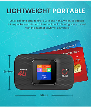 Bộ Phát Wifi Từ Sim 4G LTE OLAX MF982  Tốc Độ 150Mb Màn Hình LCD Hiển Thị Thông Minh Pin 3000mAh Dùng 12 Giờ - Hàng Chính Hãng