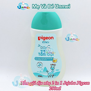 Sữa Tắm Gội Pigeon 2 Trong 1 Tinh Chất Hạt Jojoba Dành Cho Da Nhạy Cảm (200ml)