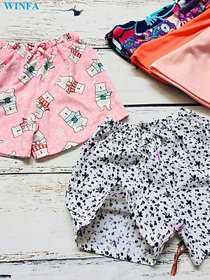 Quần thun bé gái cotton co giãn 4 chiều, quần đùi trẻ em, quần mặc nhà, mặc ngủ bé gái, cotton xuất dư mềm mịn thoáng mát - màu ngẫu nhiên