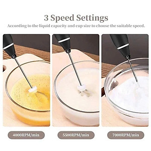 Dụng cụ đánh bọt cà phê cầm tay mini - Dụng cụ đánh bọt trứng với 3 chế độ nhanh chóng chỉ trong vài giây.