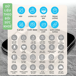 Cân điện tử bluetooth phân tích chỉ số cơ thể Kachi MK223 - Màu đen - Hàng chính hãng
