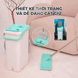 Bộ Lau Nhà MyJae Đài Loan Sợi Fiber Xoay 360 Độ Thông Minh 125cm