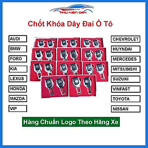 Chốt khóa dây an toàn ô tô đầy đủ logo theo hãng xe (giá/1 chiếc)