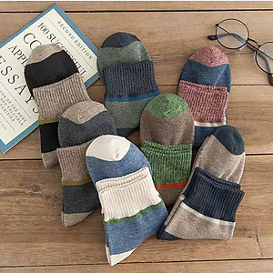 Tất nam cổ trung hộp 5 đôi kháng khuẩn cao cấp đóng hộp 5 màu thiết kê đa dạng Tất vớ nam công sở