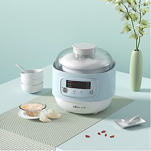 Nồi nấu chậm đa năng Bear DDZ-A08T8 (có lồng hấp) - Dung tích 800ml, Có chế độ Hẹn giờ - Hàng chính hãng
