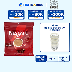 [ Tặng Hũ Thủy Tinh NESCAFÉ (Tet 26) NESCAFE] Cà phê Hòa tan NESCAFÉ VỊ NGUYÊN BẢN 46 gói Đậm Thơm Hoàn Hảo