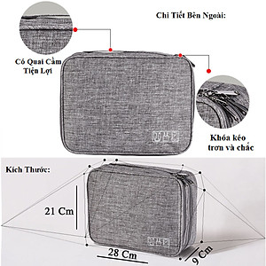 Túi Đựng Phụ Kiện 2 Ngăn Lớn Cải Tiến Nhiều Ngăn Chống Nước, Chống Sốc – Túi Đựng Phụ Kiện Điện Thoại Chính Hãng Amalife