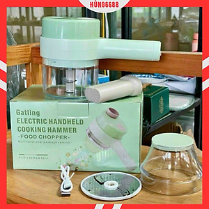 Máy xay mini cầm tay 3 trong 1 (máy xay nghiền tỏi ớt, rau củ, sinh tố;, máy nạo gọt hoa quả; máy cắt sợi, thái lát đồ ăn) dễ dàng vệ sinh