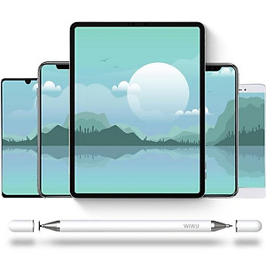 Bút cảm ứng stylus 2 đầu 2 in 1 hiệu WIWU Pencil One cho iPad Pro / iPhone / Android / màn hình cảm ứng các loại / Samsung Huawei Oppo Xiaomi Nokia (cảm ứng siêu mượt mà, dung lượng pin cao, thiết kế thời trang) - Hàng nhập khẩu