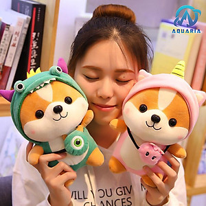 Thú Bông Chó Shiba Hóa Trang Cosplay Ngộ Nghĩnh 25cm Quà Tặng Siêu Dễ Thương 