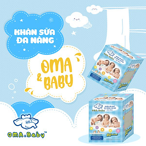 Combo thùng mini 5 hộp khăn vải khô đa năng cho bé Oma Baby ( 1 Hộp/ 80 miếng)