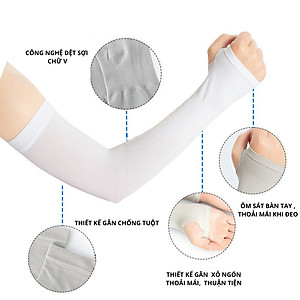 1 Đôi Găng Tay Chống Nắng Hàn Quốc Xỏ Ngón Let's Slim Dày Dặn Ngăn Tia UV Giao Màu Ngẫu Nhiên